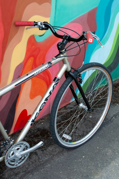 1999 Kona Hoo Ha Aluminum Hybrid Bike, 44cm, Champagne/Black/Red/White