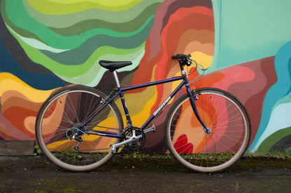 Bridgestone XO-5 Vintage Hybrid Bicycle, Purple, 16 in/XS