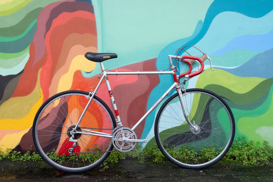 Motobecane Grand Jubile Vintage Road Bike, Silver & Red, 57 cm/L